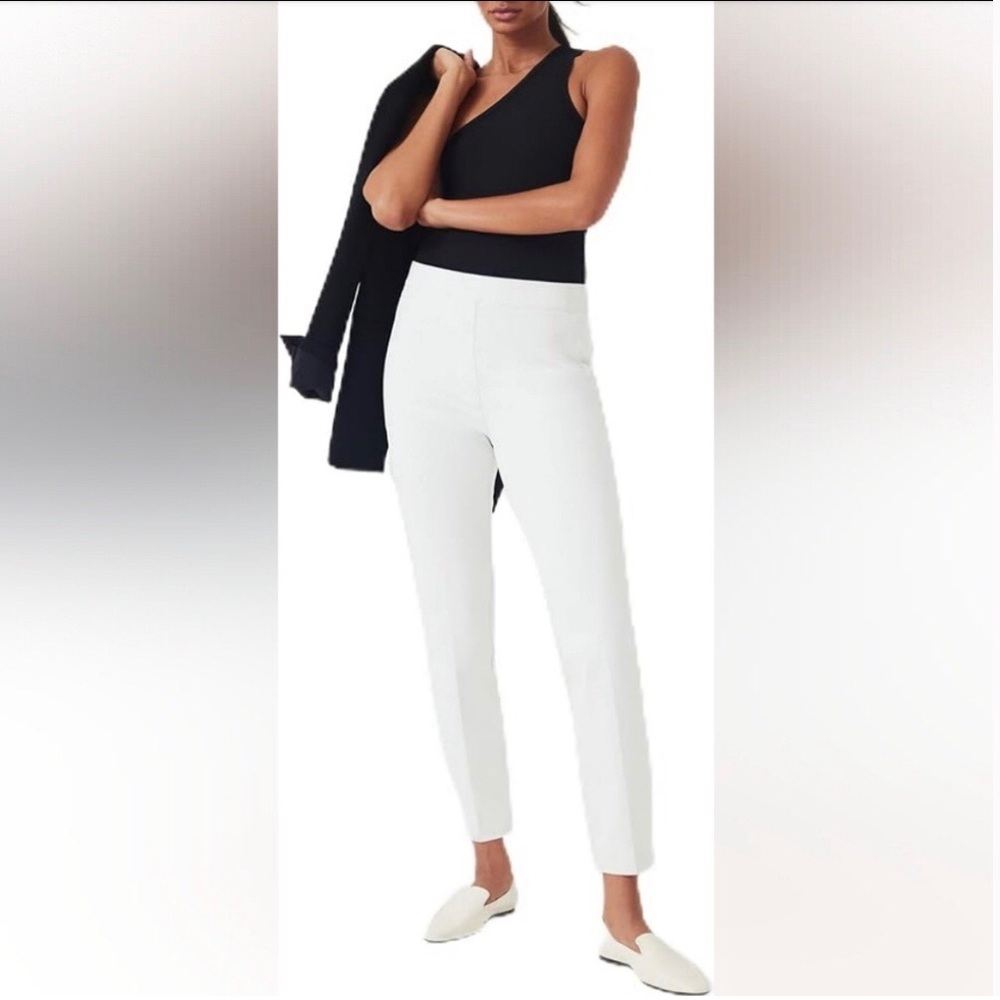 NWT SPANX On-The-Go Ankle Slim Straight Pants in Classic White Sz XL